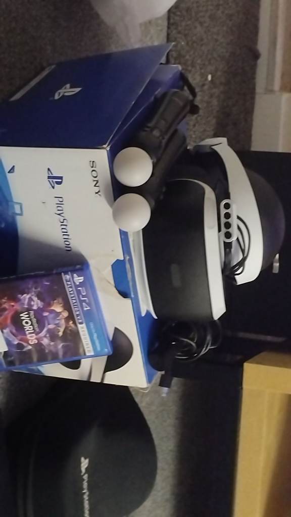 Sony PlayStation VR Headset with Controllers and Game – Good Condition