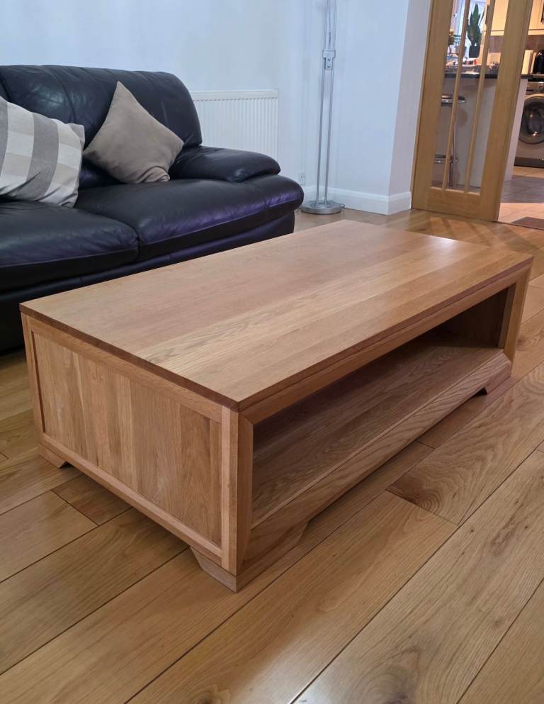 Solid Oak Furniture Land Bevel Range Coffee Table In Great Condition - RRP £329