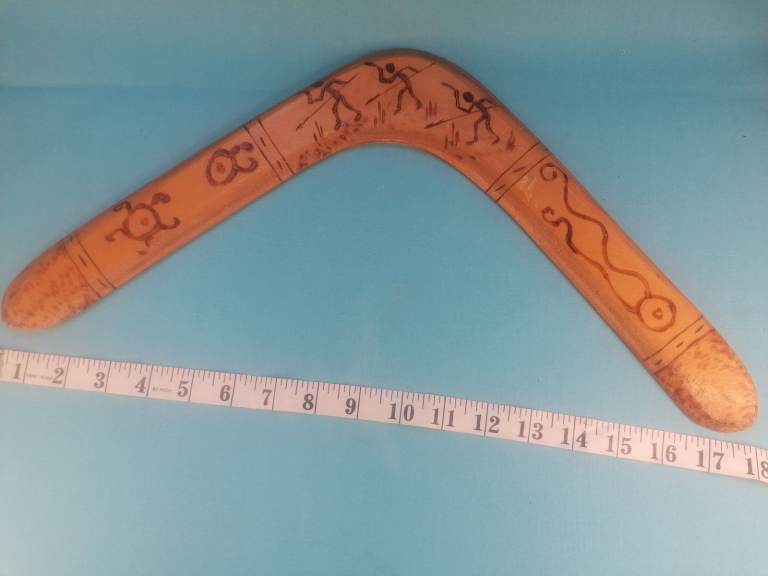 image for Vintage LARGE OLD  HAND CARVED Boomerang.