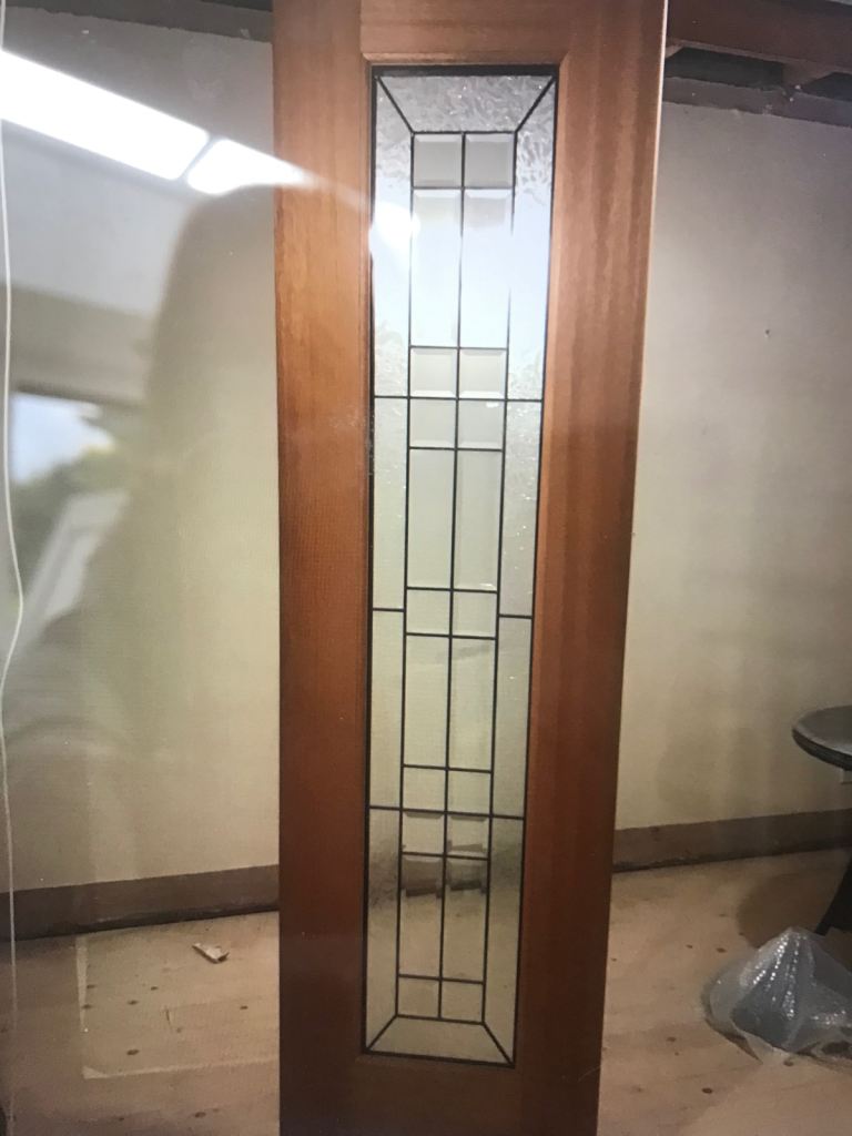 Oak/glass glazed door panel
