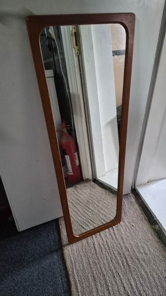 1960s teak mirror