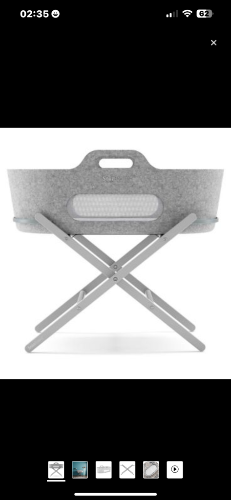 Snuzbasket light grey Moses basket