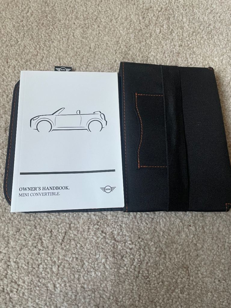 Mini convertible 2021 onwards, owners manual and case