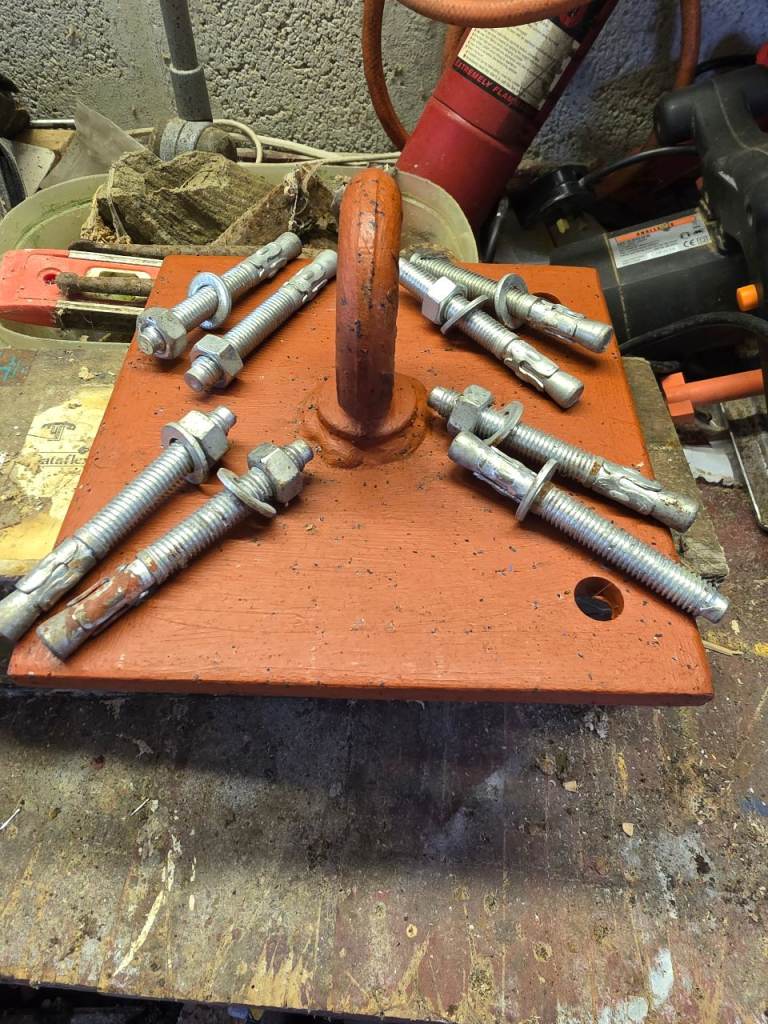 Motorcycle floor anchor heavy duty