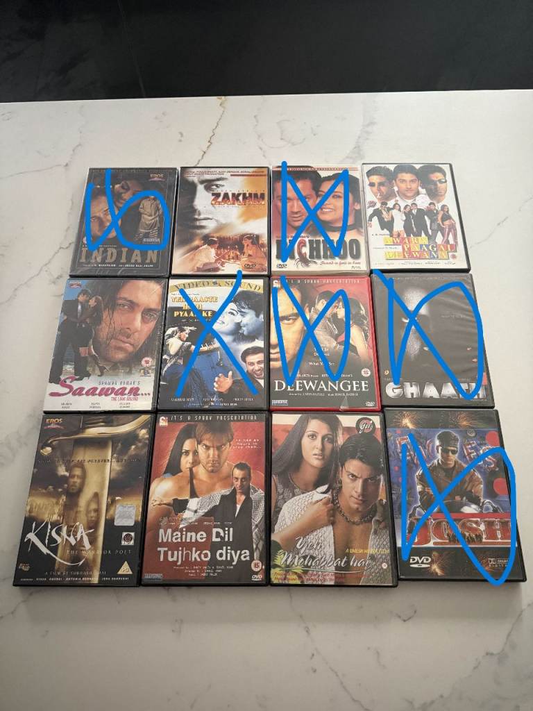 Huge Bollywood/Indian Film DVD Collection - Hindi & Asian Blockbusters, £6 Each! ref 4