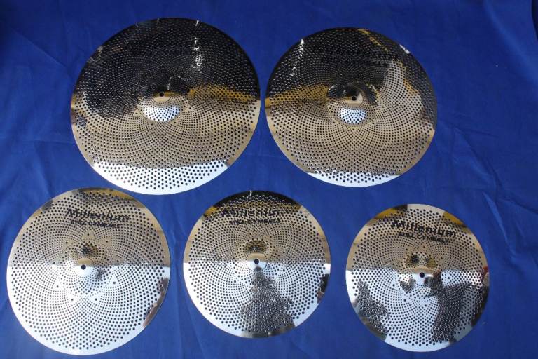 Millenium Still Series Low Volume Cymbals ~ 20 Ride 18 Crash 16 Crash 14 Hi Hats ~ Like New £95 ono