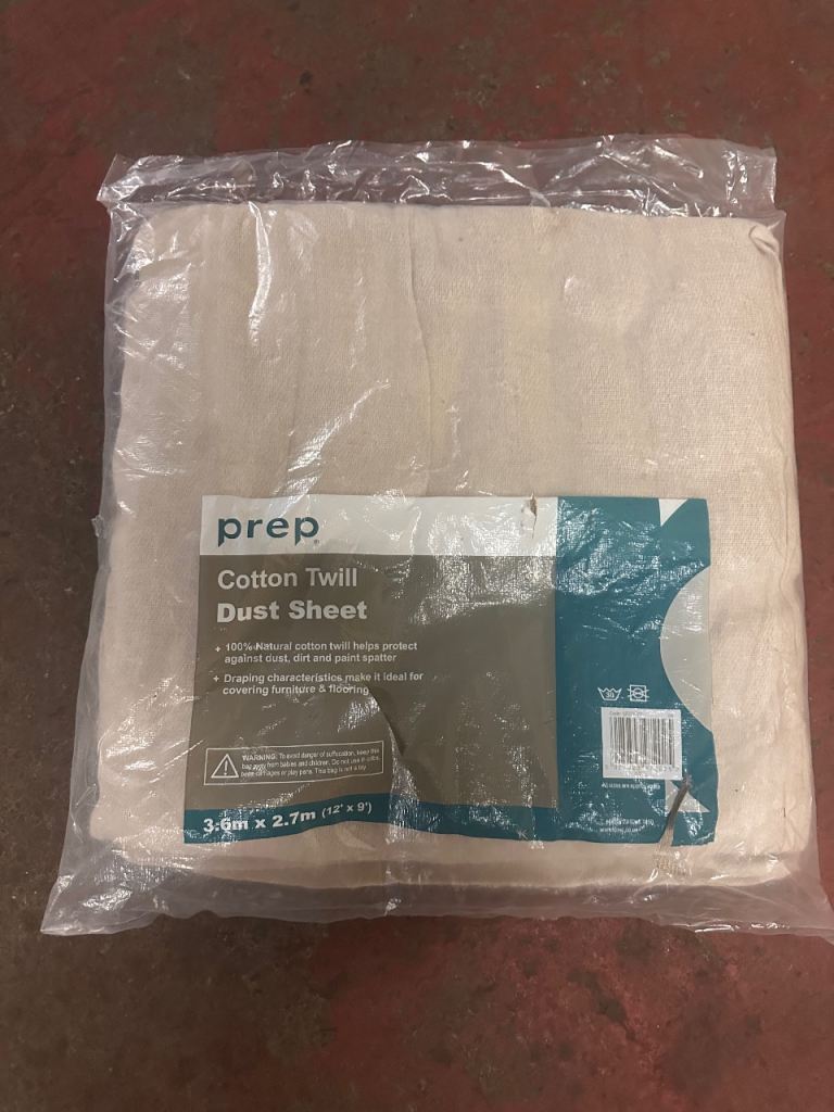 New Prep Cotton Twill Dust Sheet 3.6m x 2.7m