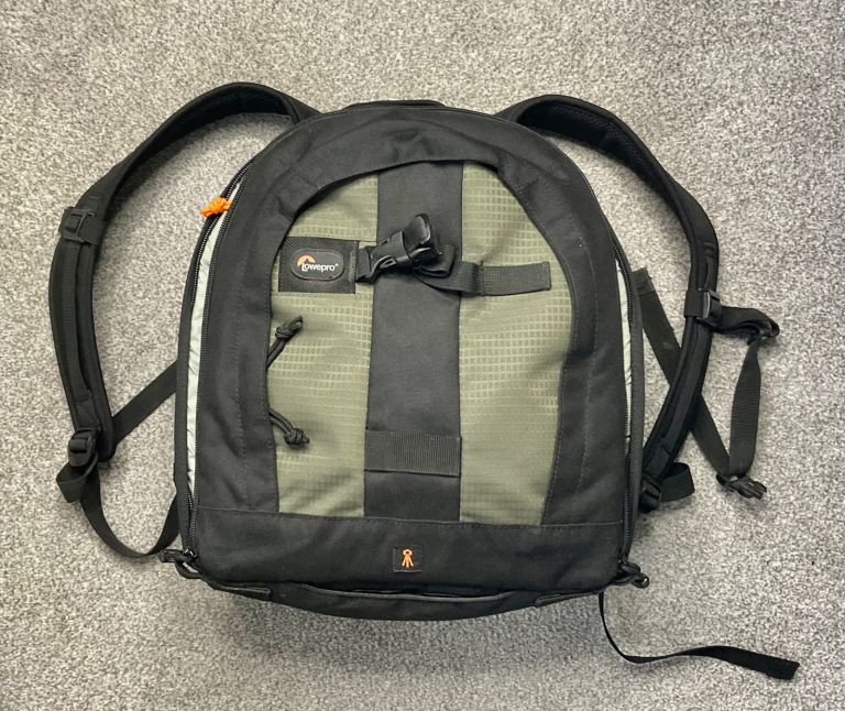 Lowepro Camera Backpack – Black/Green, Good Condition