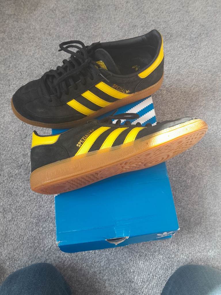 adidas Originals Handball Spezial "Black Yellow Gum" (2021) – Retro Terrace Suede – UK 8.5