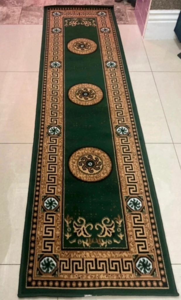 Brand new Magic Long Runner Rug Size 320 × 60 cm Green/ Gold 