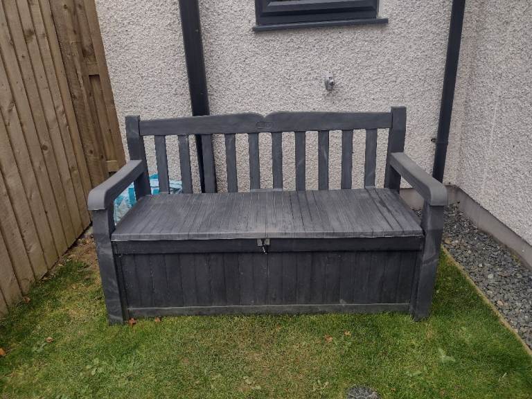 Garden Storage Bench –Datk Grey, Good Condition