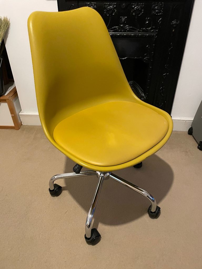 Yellow Swivel Office Chair – Good Condition
