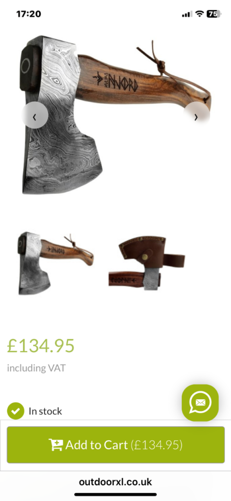 Camping hiking bushcraft axe