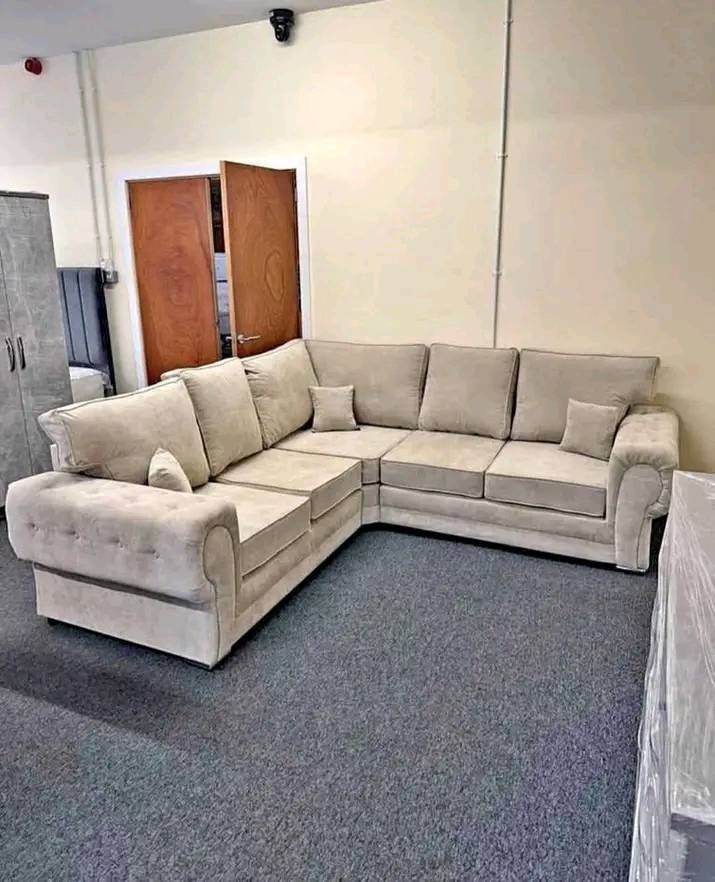 New Beige Corner Sofa – Unused L-Shape Couch Same Day Delivery 