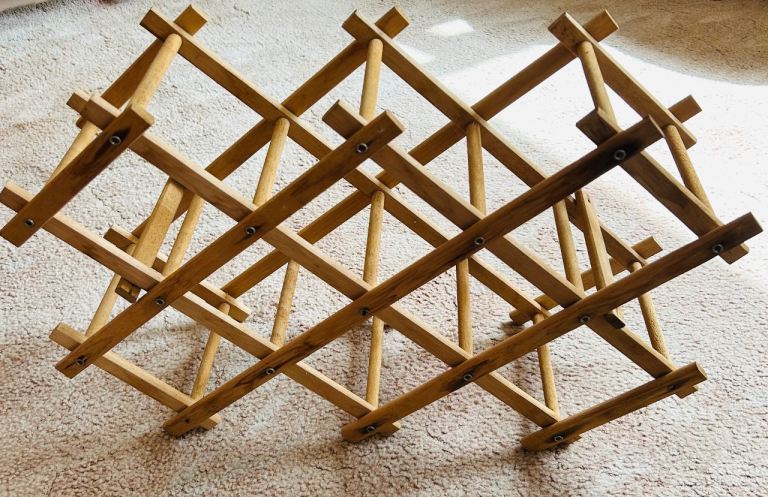 Vintage wooden wine rack 