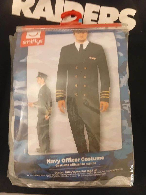 Mens Navy Officer Fancy Dress Costume Large