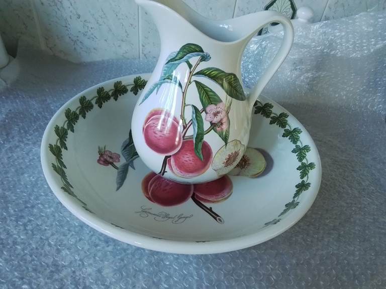 China Jug & Bowl Set By Portmeirion In Pomona Fruit Design 
