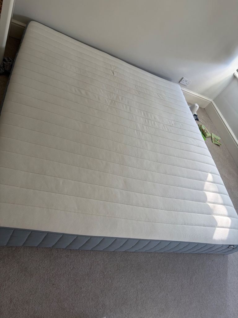 IKEA VALEVÅG Super King Firm Pocket Sprung Mattress – Grey, Almost New