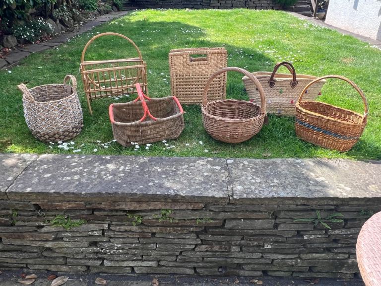 SELECTION OF VINTAGE BASKETS MAG RACKS ETC PRICE IS EACH NOT ALL!