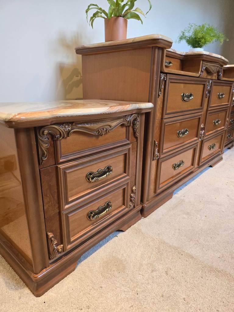 Luxury Windsor Buffet Bedroom Set (marble tops)