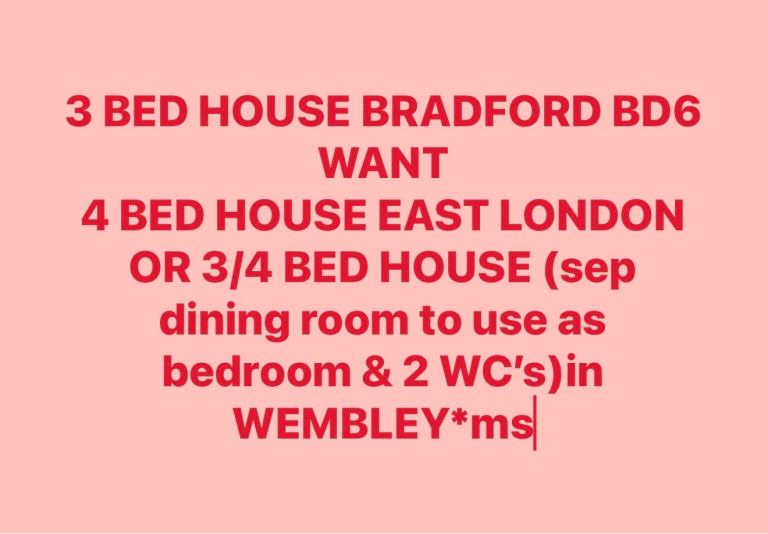 HOMESWAP ONLY! Bradford for LONDON! 