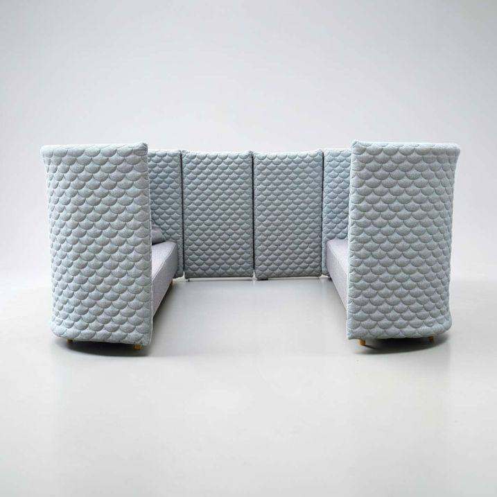 4 Seater Sky Blue Fabric Booth
