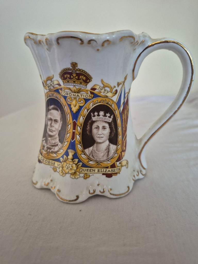 Vintage Royal Coronation Jug Mug - King George VI & Queen Elizabeth