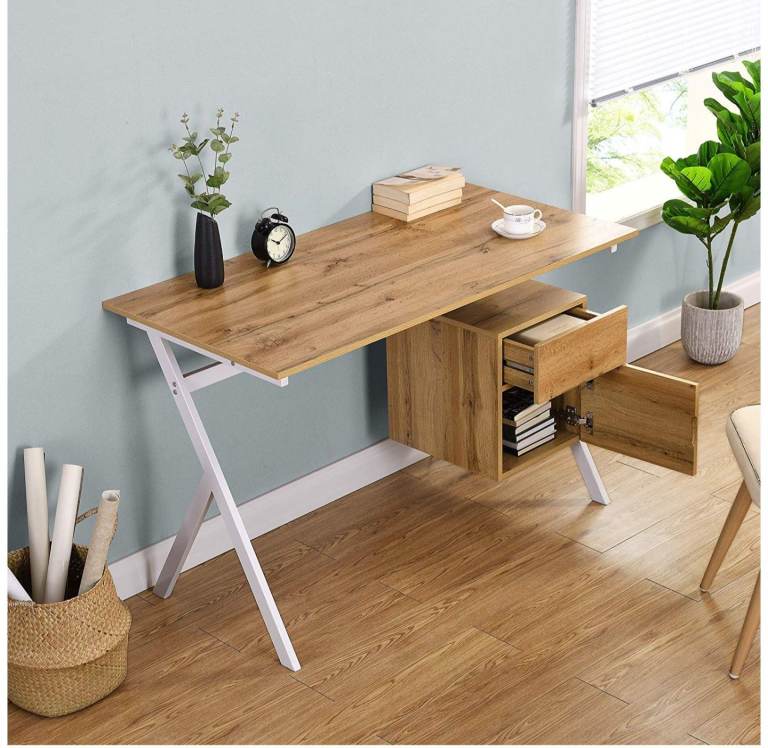 SION Desk with Drawer & Cupboard Oak