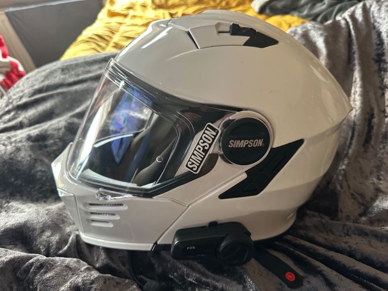 Simpson venom motorcycle helmet size XL with Bluetooth headset fitted