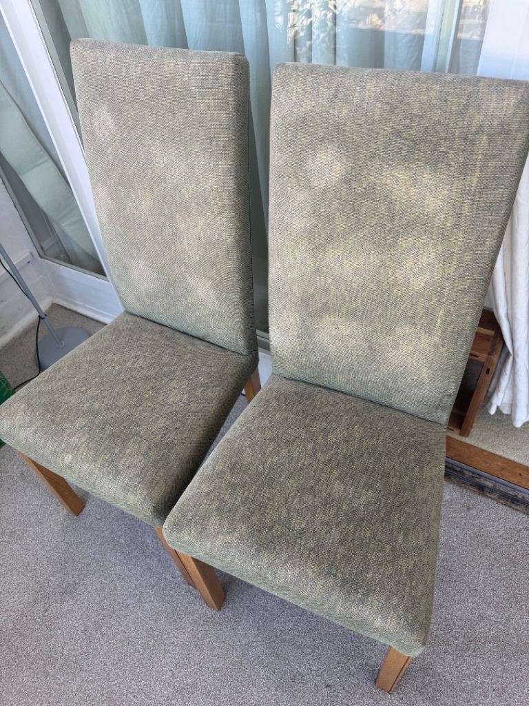 Free - 4 Green Fabric Dining Chairs - Used Condition