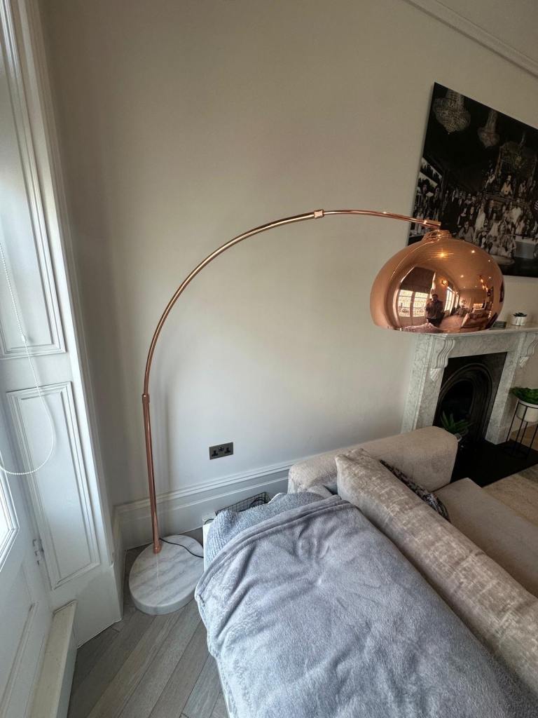 Stylish copper large floor lamp 