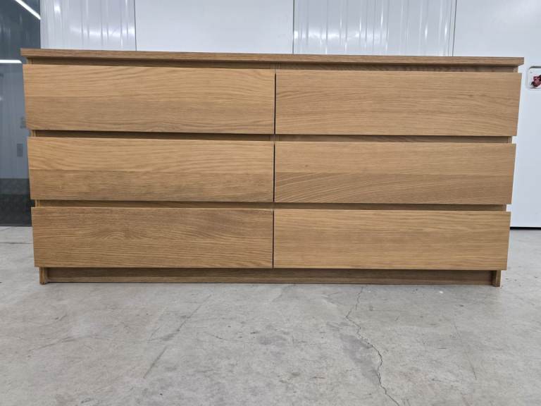 IKEA malm 6 drawer oak 