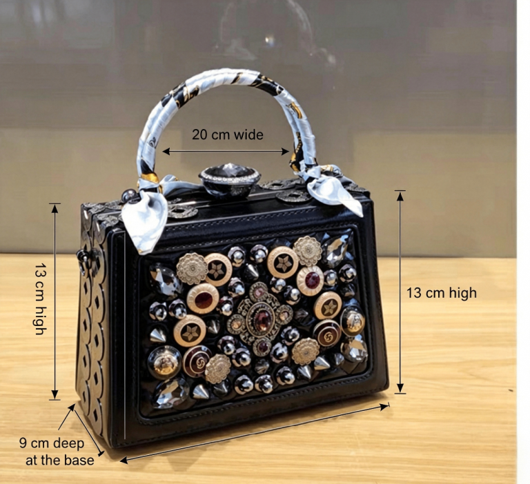 Black Vintage Statement Box Bag – Brand New