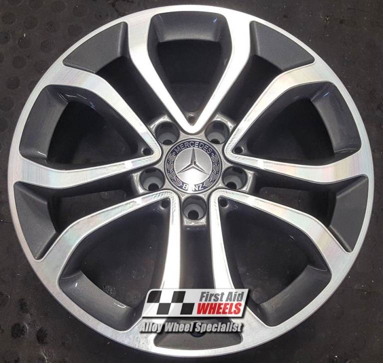 R501DCG Swap MERCEDES C CLASS W205 4x 17'' GENUINE TITANIUM GREY DIAMOND CUT ALLOY WHEELS