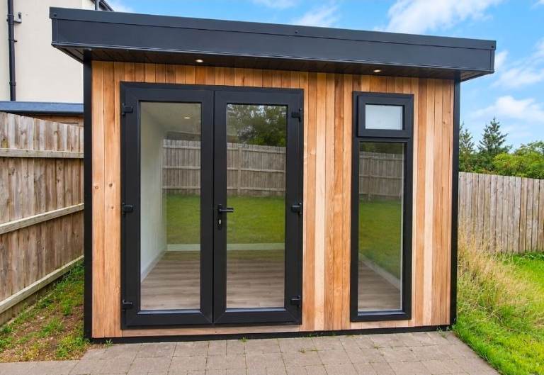 Modern Premium Cedar-Clad Garden Room / Home Office / Games Room – Fully Finished