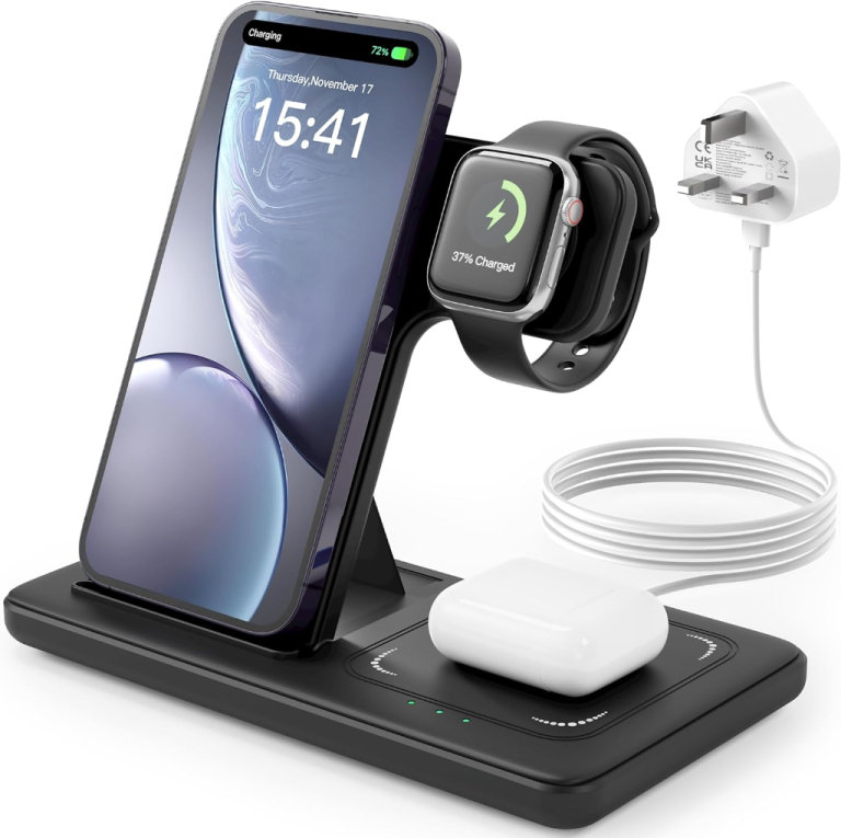 3 in 1 Charging Foldable Magnetic Dock Station (With Adapter)