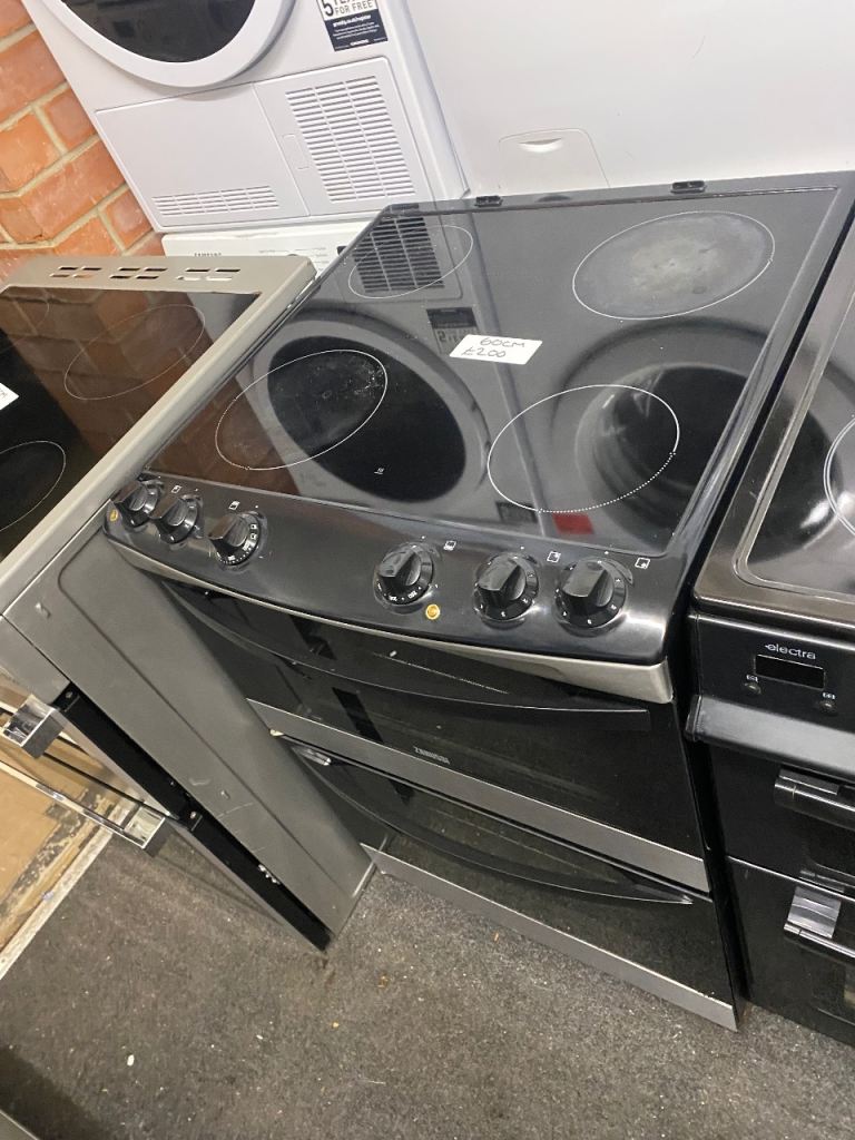 BLACK ZANUSSI 60CM GLASSTOP ELECTRIC COOKER 
