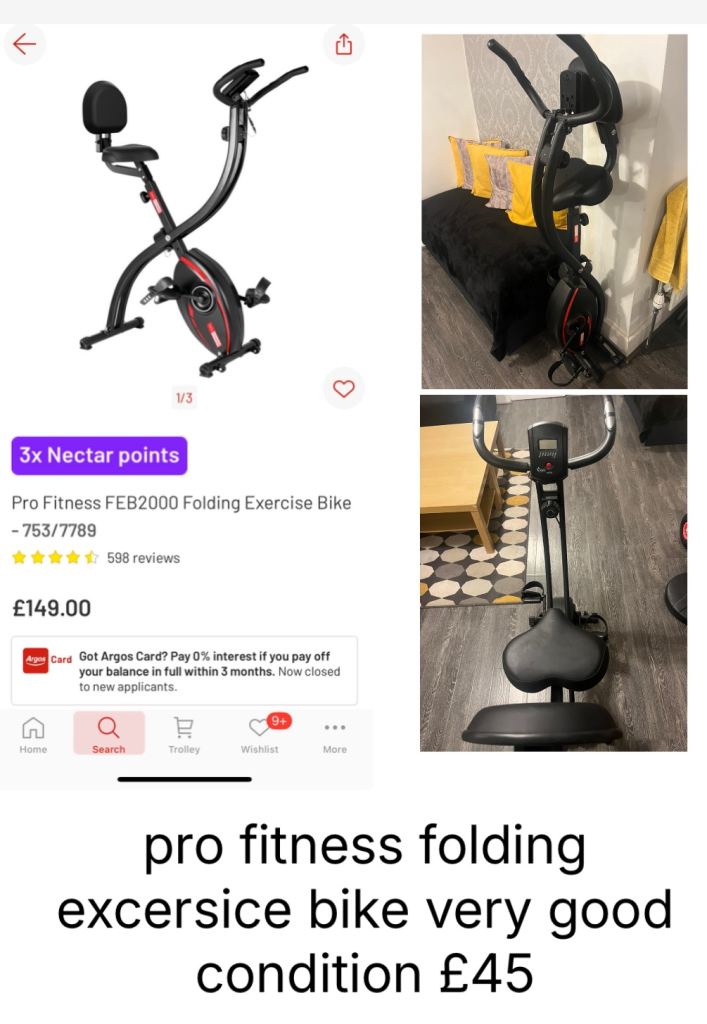 pro fitness folding excersice bike very good condition £45
