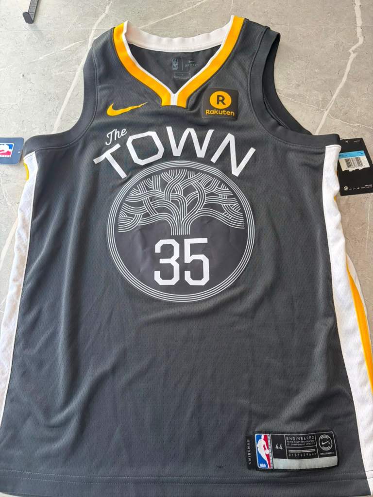 NBA jersey, Durant #35, Golden State Warriors "The Town" Edition (grey/gold)