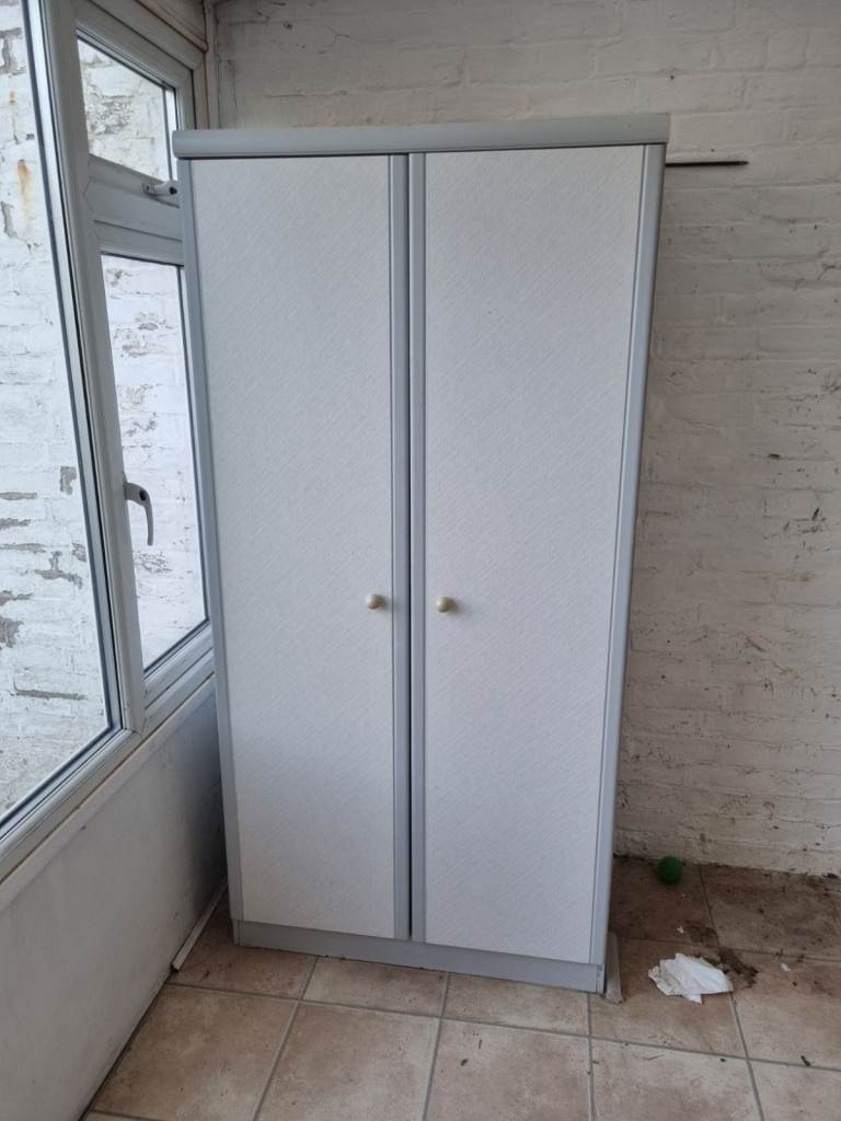 For Free = White Two-Door Wardrobe - reasonable Condition