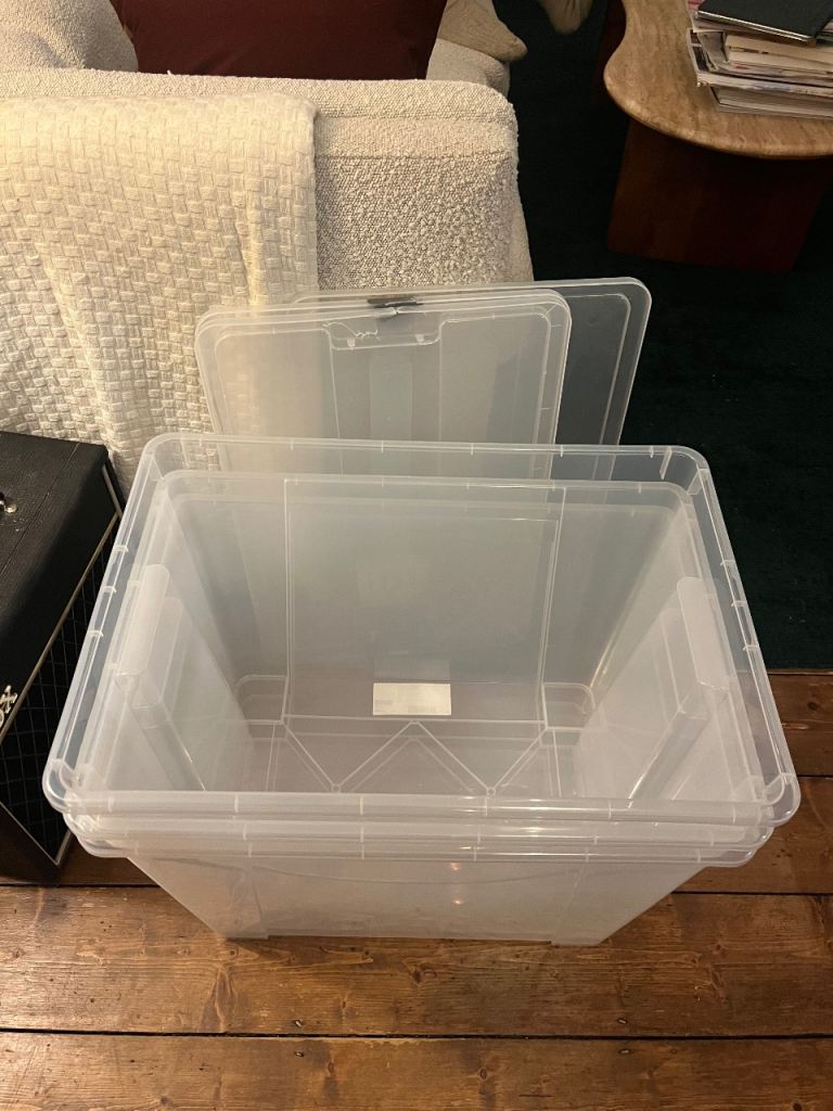 3 large Ikea storage boxes