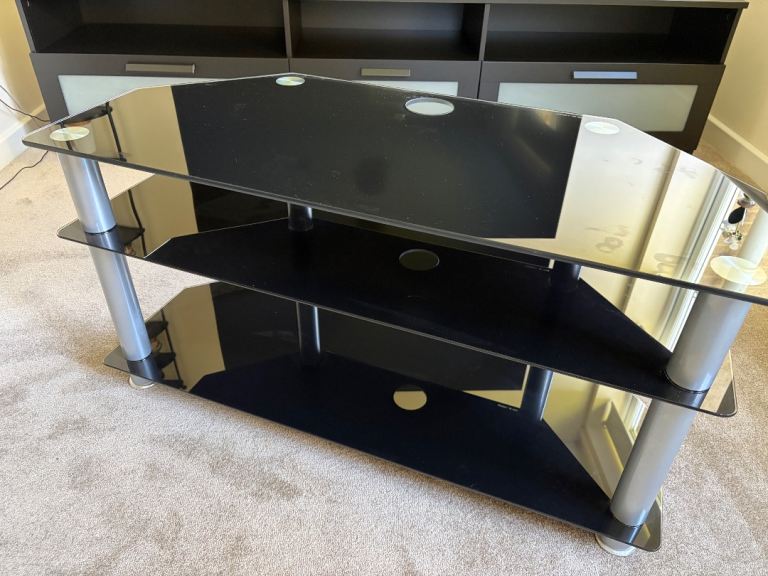 Black Glass TV Unit