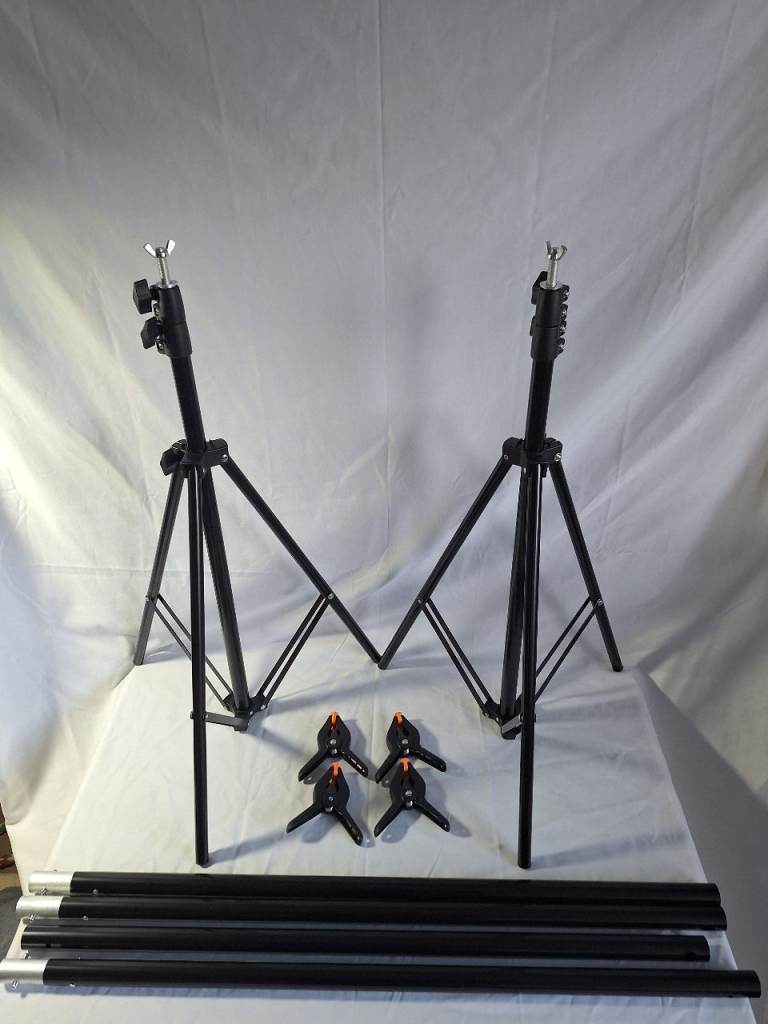 Adjustable Photography Background Support Stand Photo Backdrop Crossbar Kit with Extra Pole