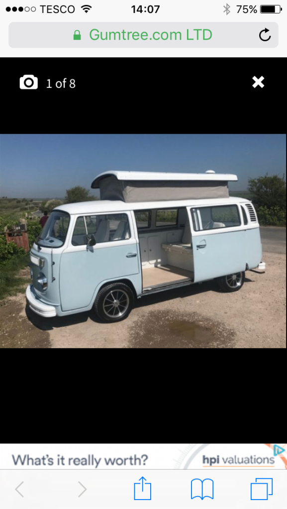 Volkswagen T2 Bay Camper van 1976, 1584 (cc)