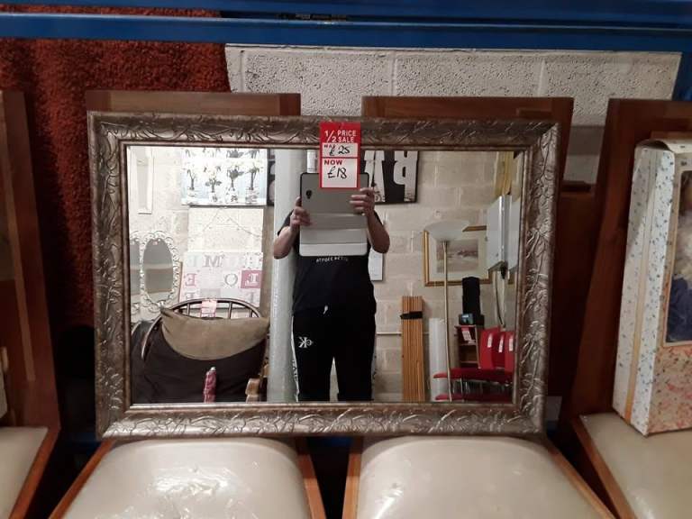 Elegant champagne wall mirror Copley Mill Low Cost Moves 2nd Hand Furniture STALYBRIDGE SK15 3DN