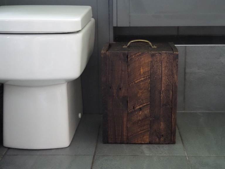 Handmade Wooden rustic bin 