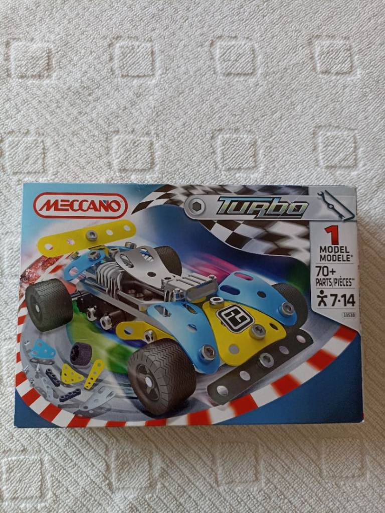 Meccano Turbo Race Car Building Kit – 70+ Parts, Ages 7-14