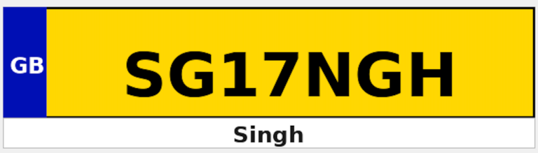 SG17 NGH – Singh plates for the proud Sikh community! 