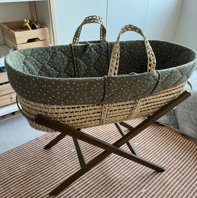 image for Little Green Sheep Moses Basket 