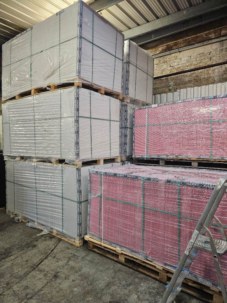 Plasterboard Sheets 2400 x 1200mm Standard – £10 each, Fireline £14 each